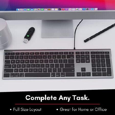 mac キーボード US配列 有線 オールアルミフレーム スリム 静音性 シザー式キー テンキー付き 在宅勤務 テレワーク iMac Pro iMac MacBook Pro MacBook Air対応