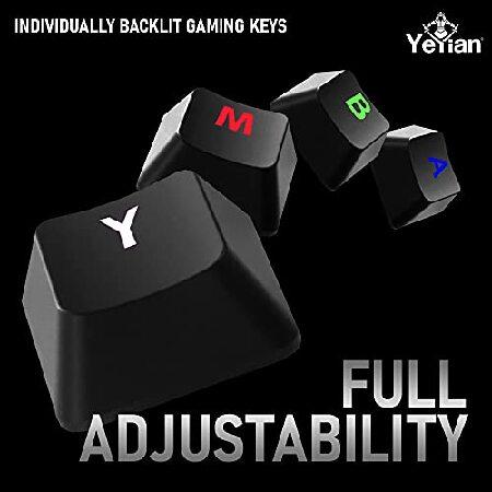 Yeyian メカニカルゲームキーボード SPARK シリーズ 2000 USB 2.0 キーキャップ 10種類以上のライトモードとカラー レトロイルミネーションRGBライト 5000万キー