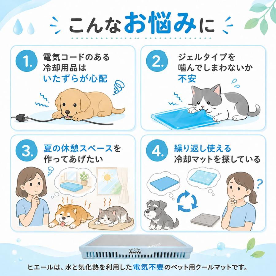 ヒエール　ペット　犬 猫 ひんやり マット ヒエール 暑さ対策 気化熱 ペット 犬 猫 ひんやり マット ヒエール 暑さ対策 気化熱 冷やし電源不要
