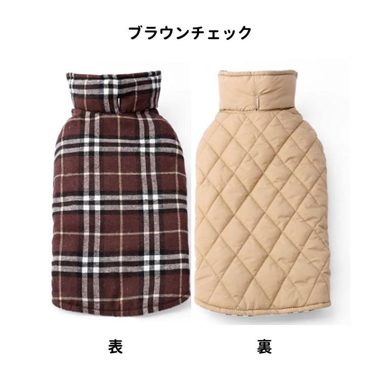 犬 犬服 冬 （リバーシブル チェック柄 コート） 中型犬 大型犬用 防寒