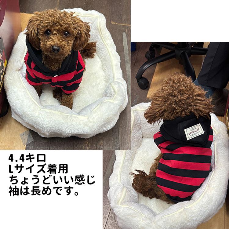 売り切り 犬 犬服 冬服 （ シープボア パーカー ボーダー 小型犬用 