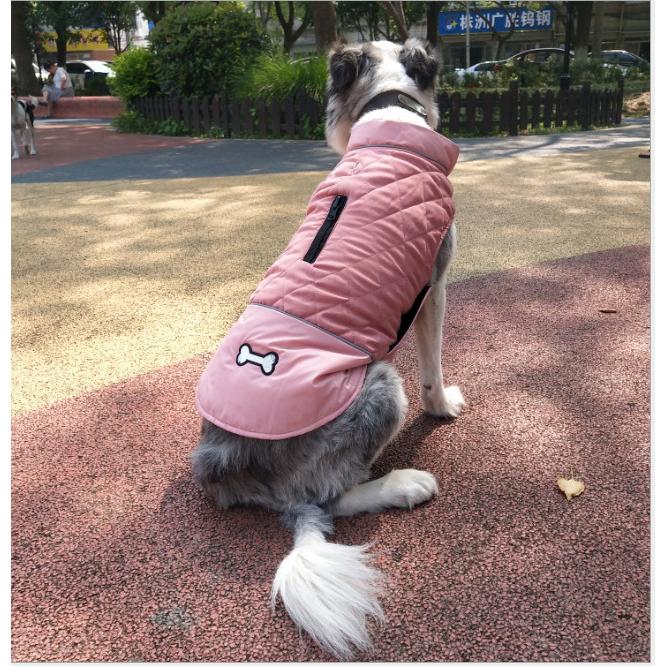 犬 犬服 冬服 （ 骨マーク 軽量 キルティング リバーシブル ベスト