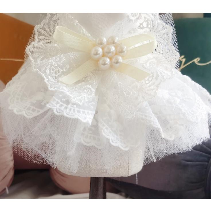 犬服 （ 刺繍 ウェディングドレス ） S~XL 小型犬 レース