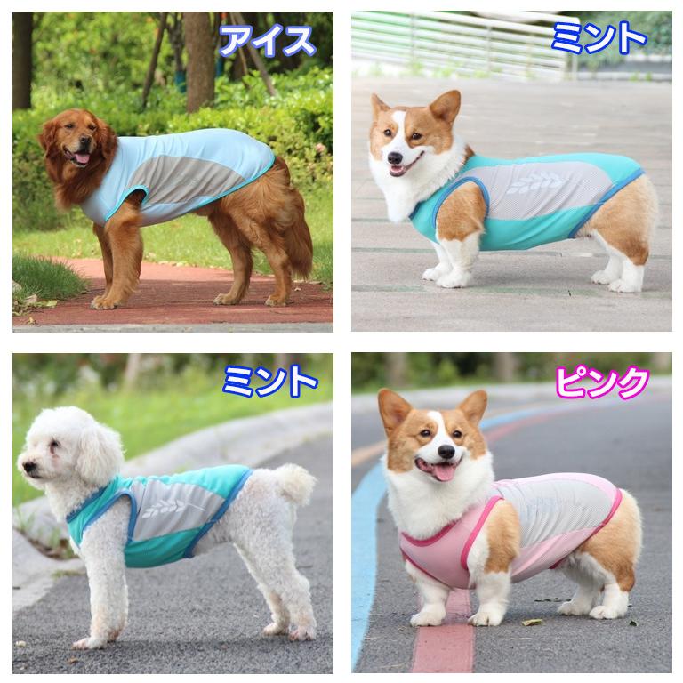 犬服 名入れ 冷感 メッシュ クール タンクトップ 大型犬用 ツートン