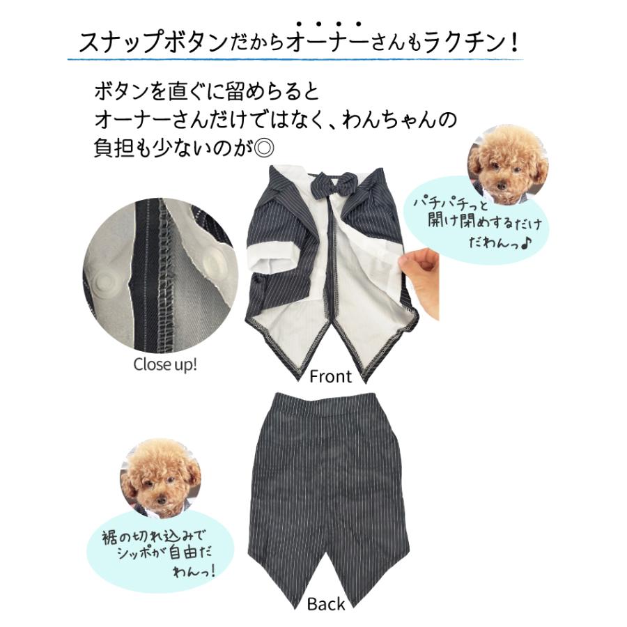 犬服 タキシード（ チャコールストライプ ） 小型犬 中型犬 フォーマル