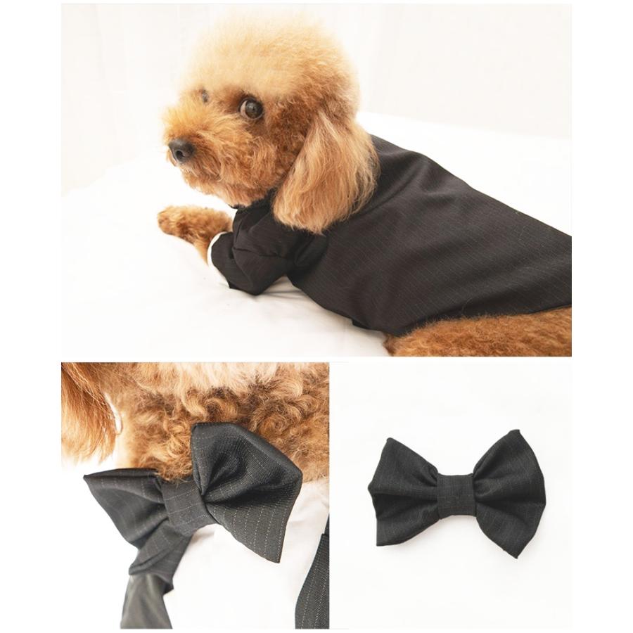 犬服 タキシード（ チャコールストライプ ） 小型犬 中型犬 フォーマル