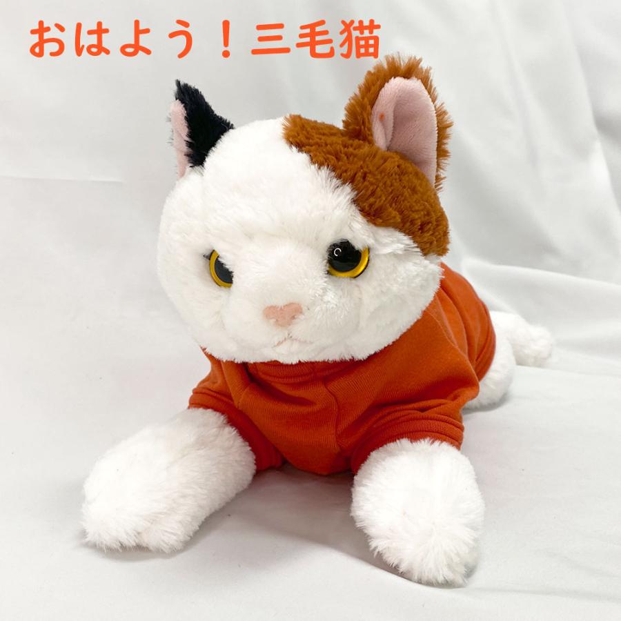 名入れ ） お洋服着用 三毛猫 ぬいぐるみ 背中に名前が入る特別な 猫