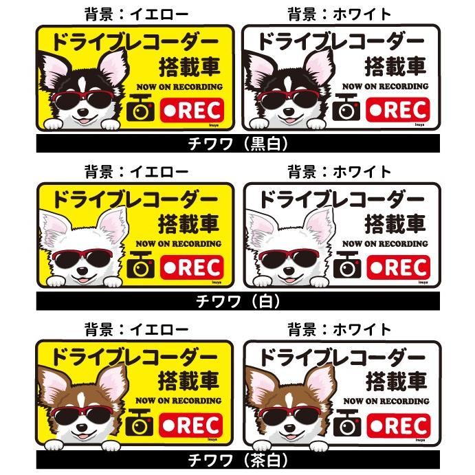 チワワ (日本語) ドラレコ グラサン ステッカー 大1枚小2枚セット