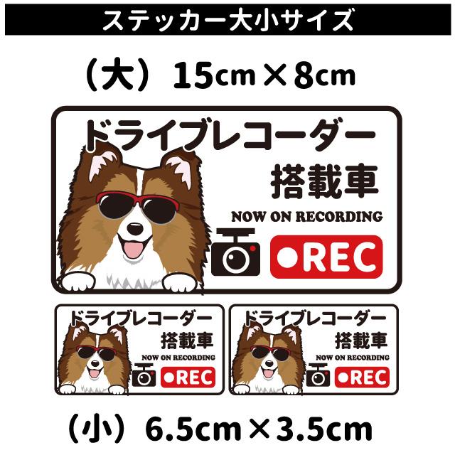 チワワ (日本語) ドラレコ グラサン ステッカー 大1枚小2枚セット