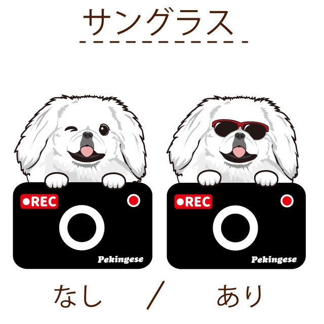 ステッカー （ カメラ ハッピー グラサン ） ペキニーズ 犬  ドライブレコーダー かわいい 車用 ドラレコ あおり運転 防止 窓 録画 おでかけ 可愛い 犬屋 いぬや｜inuya｜04