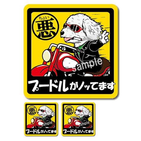 ステッカー （ ちょい悪 正方形 セット 大1枚小2枚 ） プードル トイ