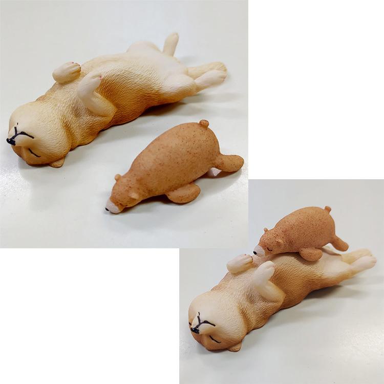 柴犬 ネムネム マグネット 2点セット 仰向け・ぬいぐるみセット 茶柴