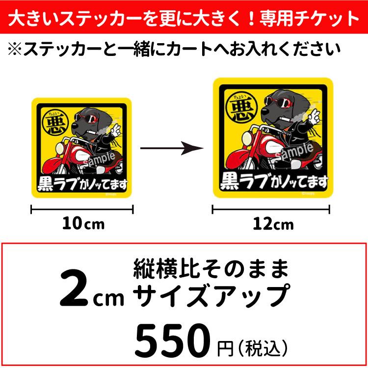 ステッカー サイズアップ チケット 横幅 2cm （ 正方形 長方形 型