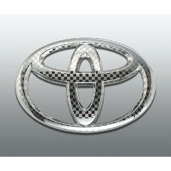 ファサネイトエンブレム　市松模様風　ＺＶＷ３０　プリウス　３点セット　クローム　カーパーツ　純正　メッキ