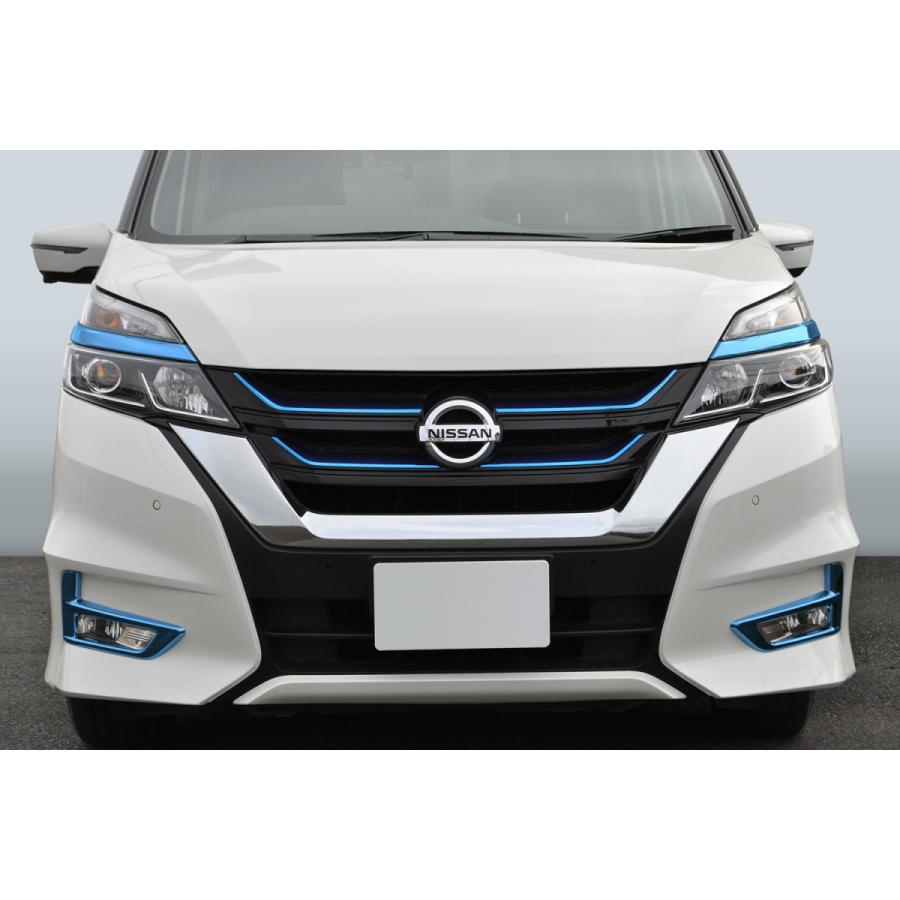 【最終値下げ】C27 セレナ 左右セット 前期型LEDヘッドライト 送料無料 C27 セレナ 前期 ヘッドライトトリム カラーメッキ アイ