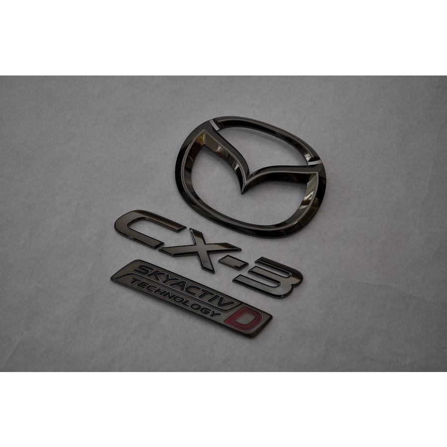 カラー エンブレム 送料無料 CX−3 ブラック リア3点 カーパーツ