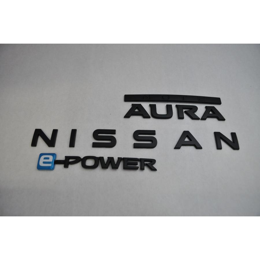 マットブラック/ピアノブラック　エンブレム　送料無料　Ｅ１３　ノートオーラ　リア３点　セット　カーパーツ　純正　メッキ｜INVENTER