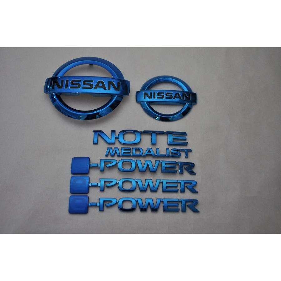 カラー エンブレム 送料無料 HE12 ノート e-POWER ブルー 7点