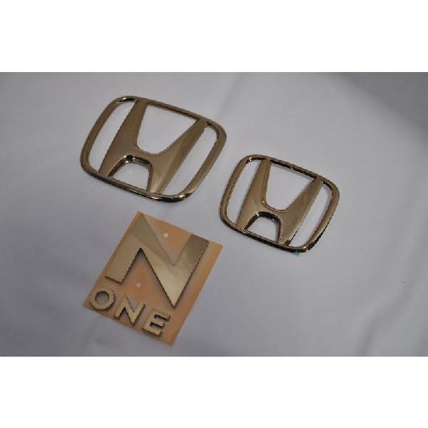 カラー　エンブレム　送料無料　ＪＧ１系　Ｎ−ＯＮＥ　ゴールド　３点　カーパーツ　純正　メッキ