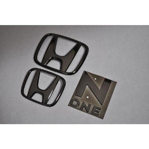 カラー　エンブレム　送料無料　ＪＧ１系　Ｎ−ＯＮＥ　ブラック　３点　カーパーツ　純正　メッキ