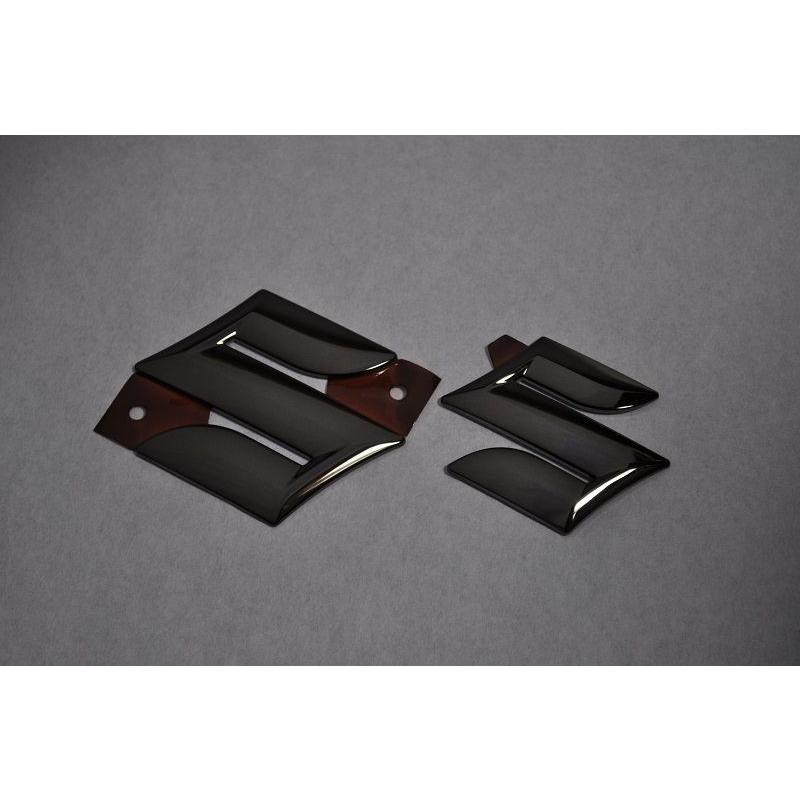 カラー　エンブレム　送料無料　ＭＫ２１　パレットＳＷ　ブラック　３点　カーパーツ　純正　メッキ