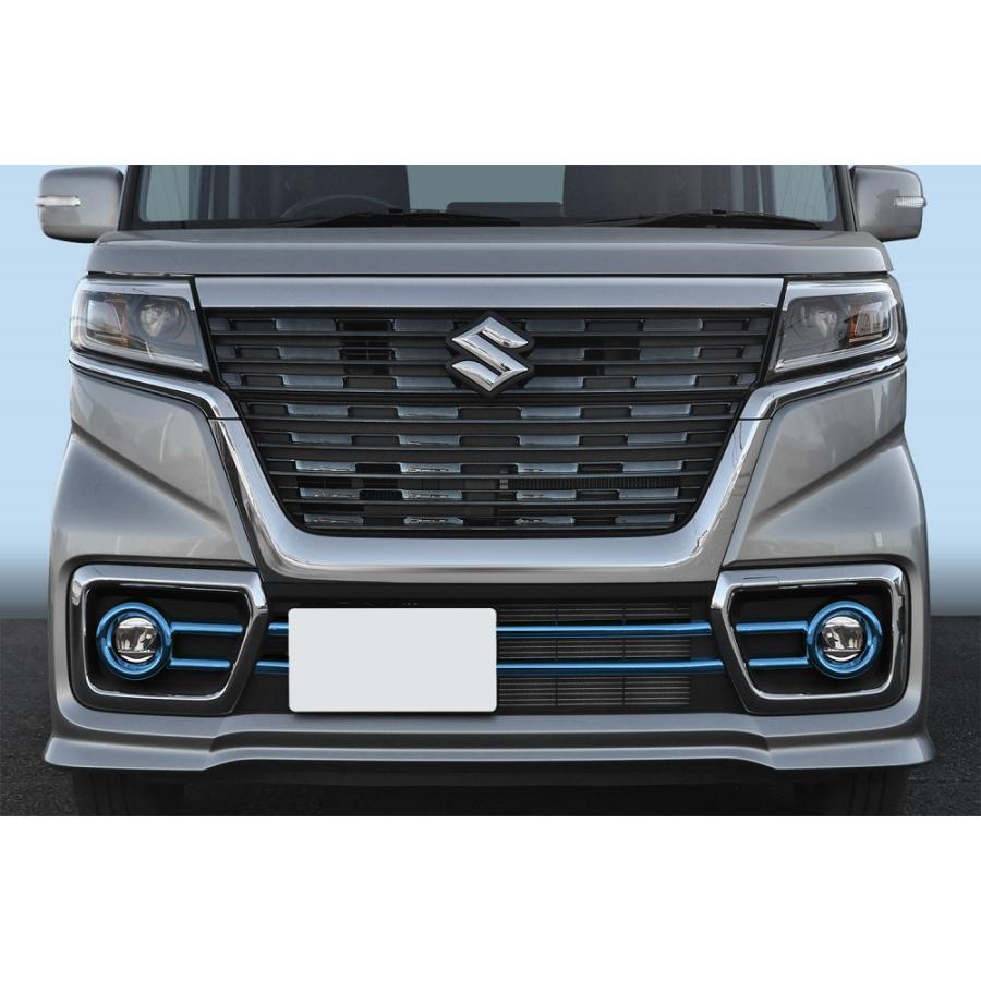 送料無料 MK53S スペーシアカスタム バンパーモール カラーメッキ