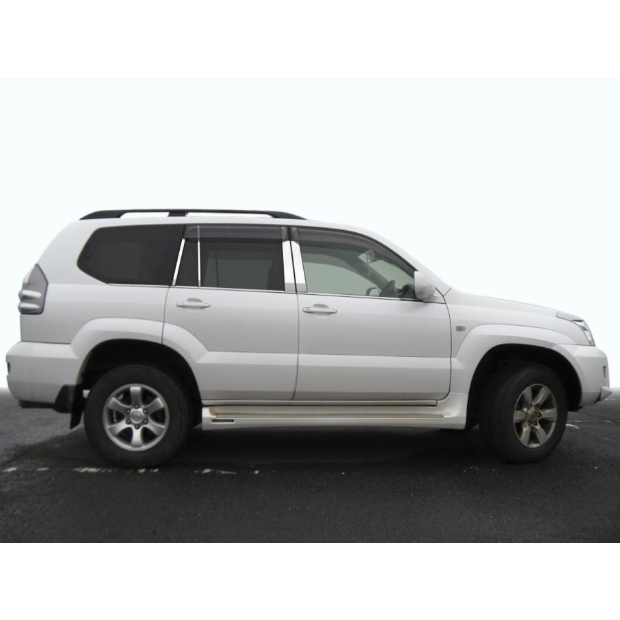 TRJ120ランクルプラド ステンレス ドアモール 送料無料 鏡面  