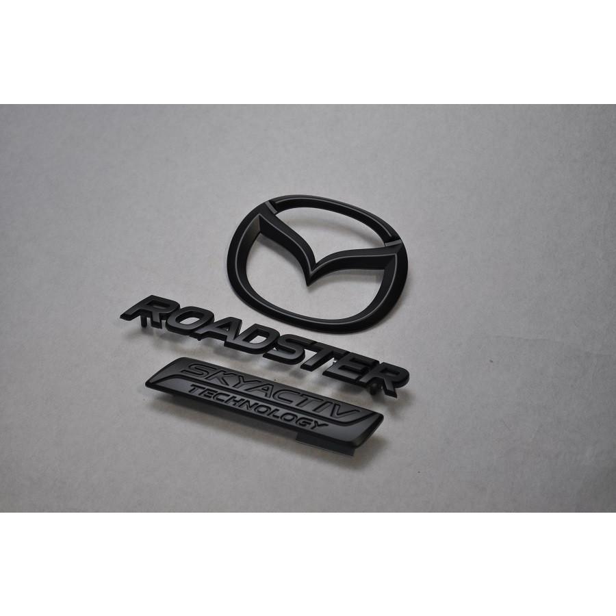 マットブラック/ピアノブラック　エンブレム　送料無料　ＮＤ５ＲＣ　ロードスター　前期　リア３点　カーパーツ　純正　メッキ