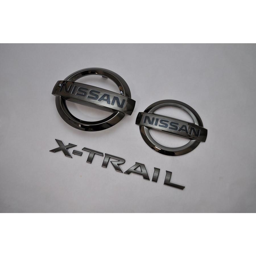 カラー エンブレム 送料無料 T32 エクストレイル ブラック 3点