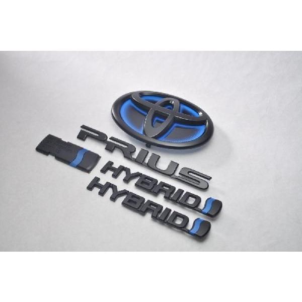 マットブラック/ピアノブラック　エンブレム　送料無料　ＺＶＷ３０系　プリウス　６点ＳＥＴ　カーパーツ　純正　メッキ_1