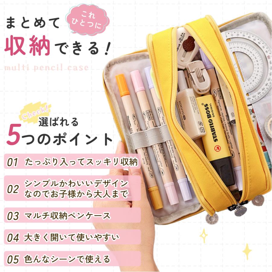 筆箱 両面開き ペンケース 収納 おしゃれ ポーチ 大容量 かわいい 便利