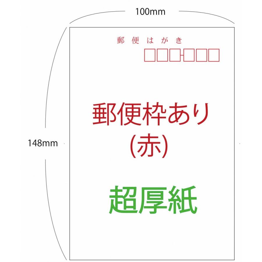 私製はがき 100枚〜3000枚 ハガキサイズ用紙 郵便枠あり 超特厚紙｜io-print｜02