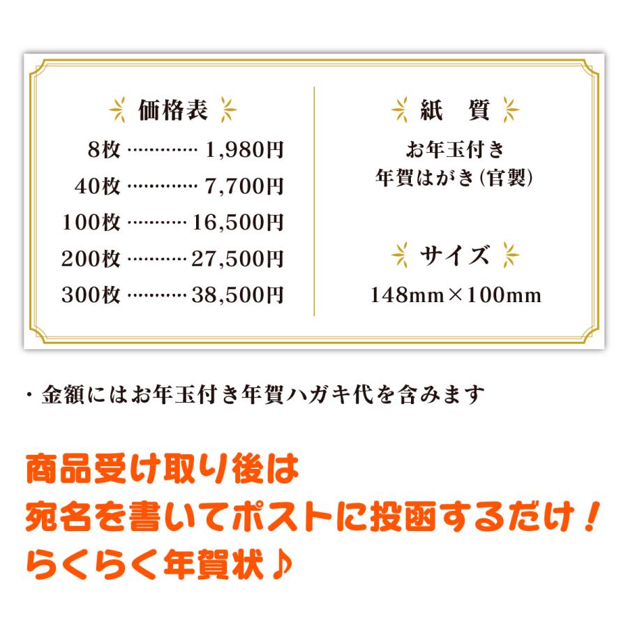 年賀状印刷 8〜300枚 年賀はがき 印刷 格安 テンプレート 校正なし