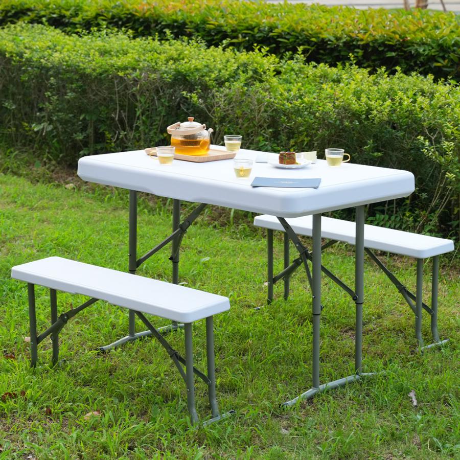 ガーデンテーブル 3点セット ベンチ 折りたたみベンチ アウトドア