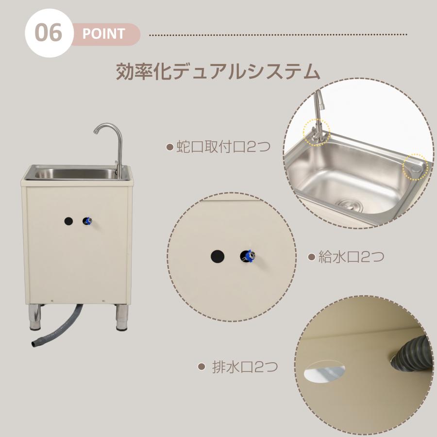 ステンレス 流し台 キッチン シンク 屋外用 おしゃれ ベージュ