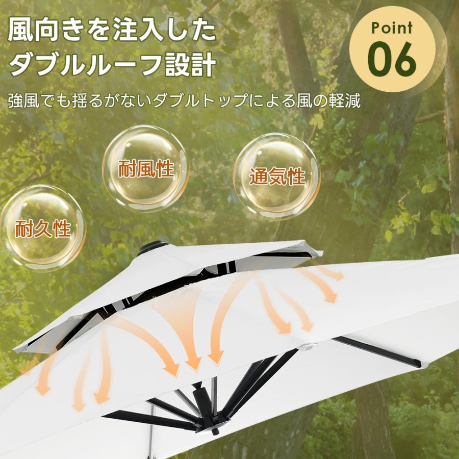 パラソル 直径300cm 30+UPF紫外線対策 角度調整 パラソルセット ベース