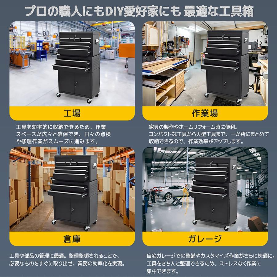 2025新作 ツールキャビネット 2in1 チェスト＆キャビネット 鍵付き 