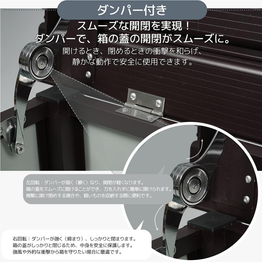 物置 屋外 アルミ カラー鋼製 ベンチストッカー 60cm 90cm 120cm 150cm