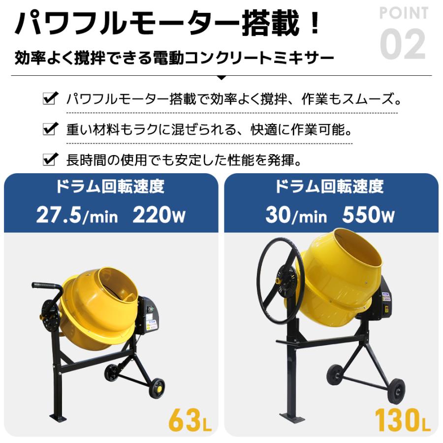 電動コンクリートミキサー 混合練り上げ機 混合練り上げ器 攪拌機 工事 