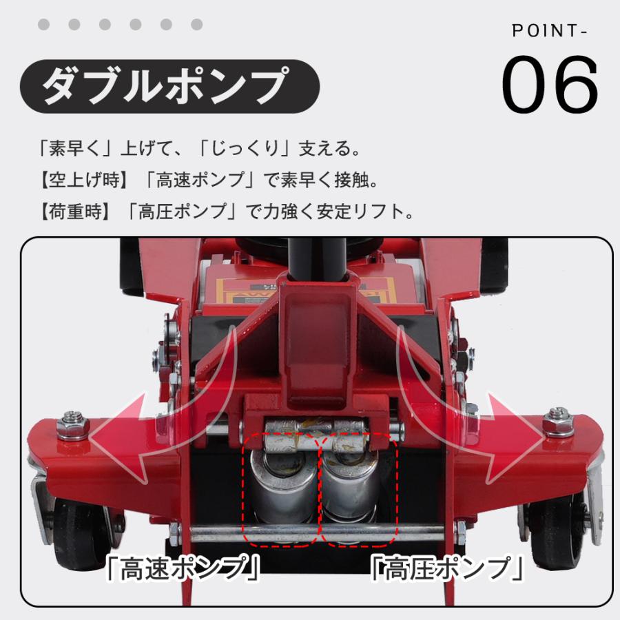 フロアジャッキ　　未使用品今週限定値下げ ジャッキ ガレージジャッキ 手動式+足踏み式 油圧ジャッキ フロア