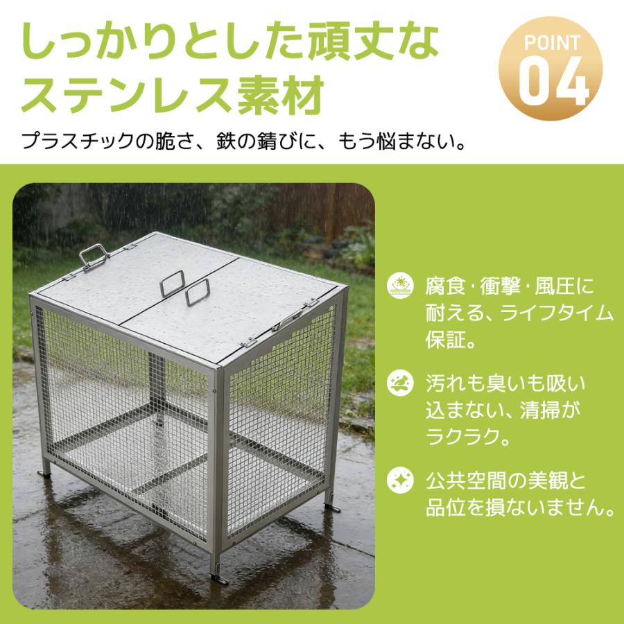 ゴミステーション　大型集積ボックス　町内会用 ゴミ箱 屋外 大型 ゴミステーション ステンレス ゴミ置き場 蓋つき