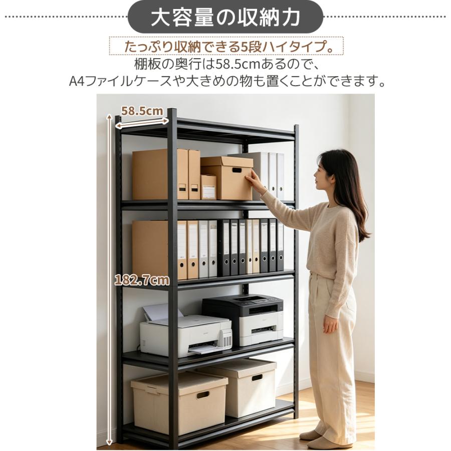 スチールラック 幅150 奥行60 高さ183 ラック 棚 スチール 5段