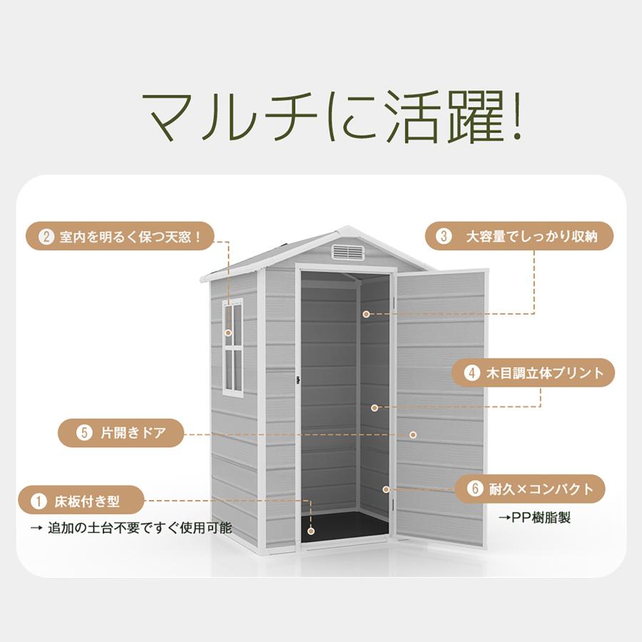 送料込み❣ 新品未使用 物置 屋外 樹脂製 大型 戸外収納庫 窓付き 床板付き 頑丈 大容量 防水 サビ 1355351 物置 屋外 大型 倉庫 大型物置 戸外収納庫 床板付き 窓付き 防水/耐侯