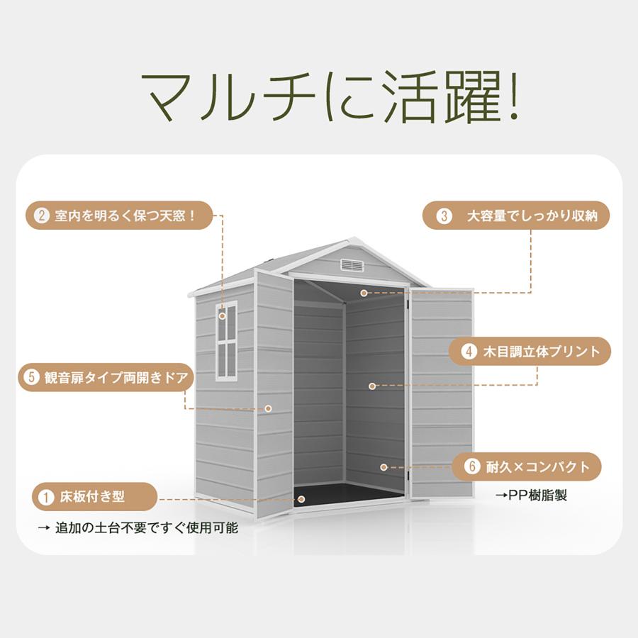 物置 屋外 大型 倉庫 大型物置 戸外収納庫 床板付き 窓付き 防水/耐侯