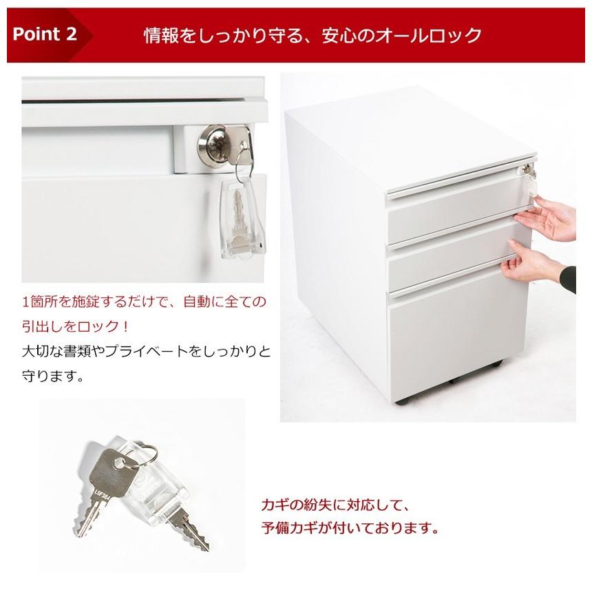 サイドワゴン 3段 スチール製 デスクワゴン 完成品 組立不要 A4 サイドワゴン 3段 スチール製 デスクワゴン 完成品 組立不要 A4