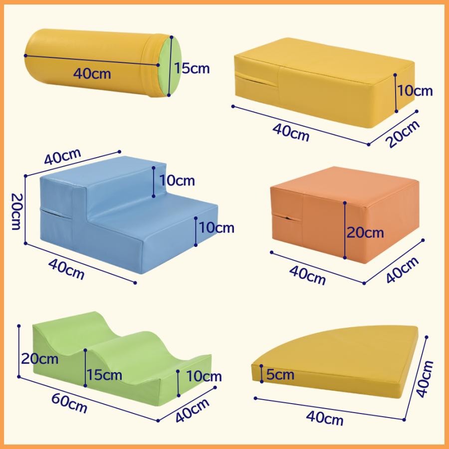 おもちゃ プレイマット ソフトブロック 育児 アスレチック ブロック クッション 布製 玩具 大型 室内 遊具 すべりだい キッズスペース 子供｜iofficejp｜16