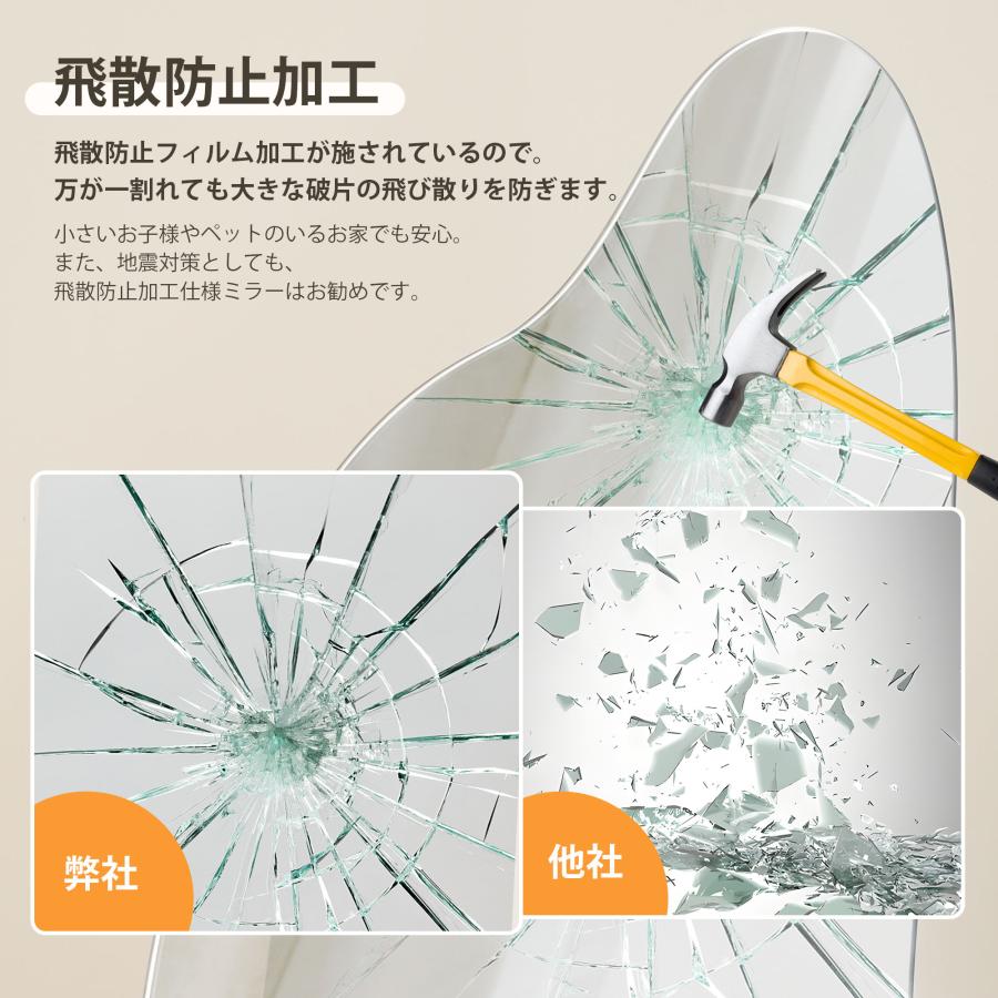 全身鏡 姿見鏡 スタンドミラー ノンフレーム イレギュラミラー
