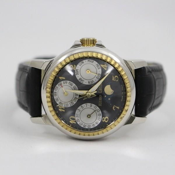 【美品】リトモラティーノ／ムーンフェイズトリプルカレンダー ウォッチ／QZ 美品】リトモラティーノ／ムーンフェイズトリプルカレンダー