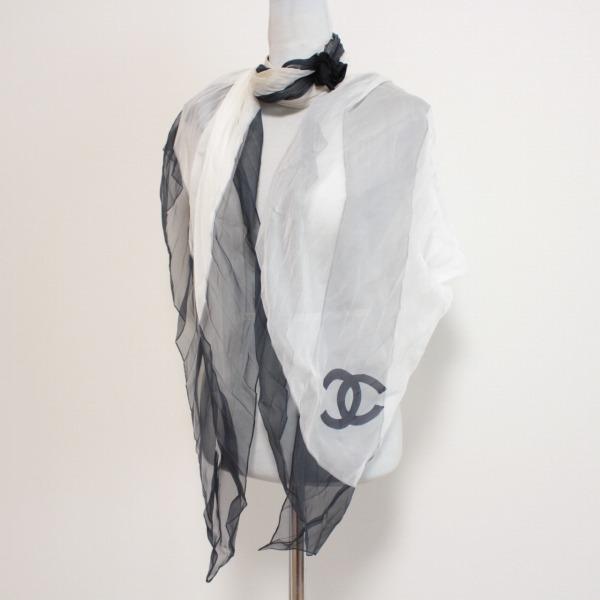 年末年始大決算 CHANEL シャネル COCOマーク ロングストール シルク