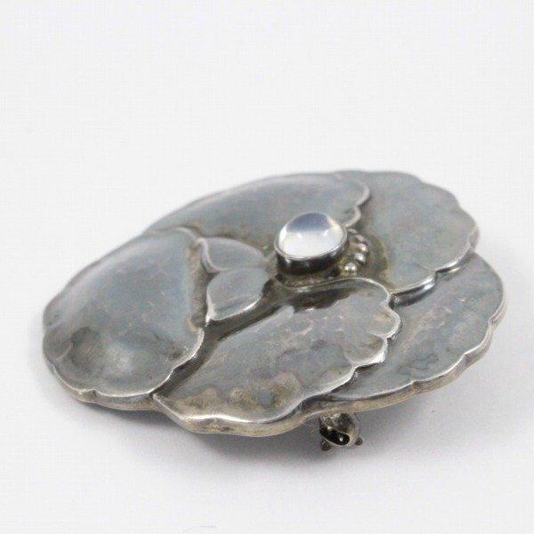 美品 Georg Jensen 1670 ブローチ 113 ムーンストーン 花